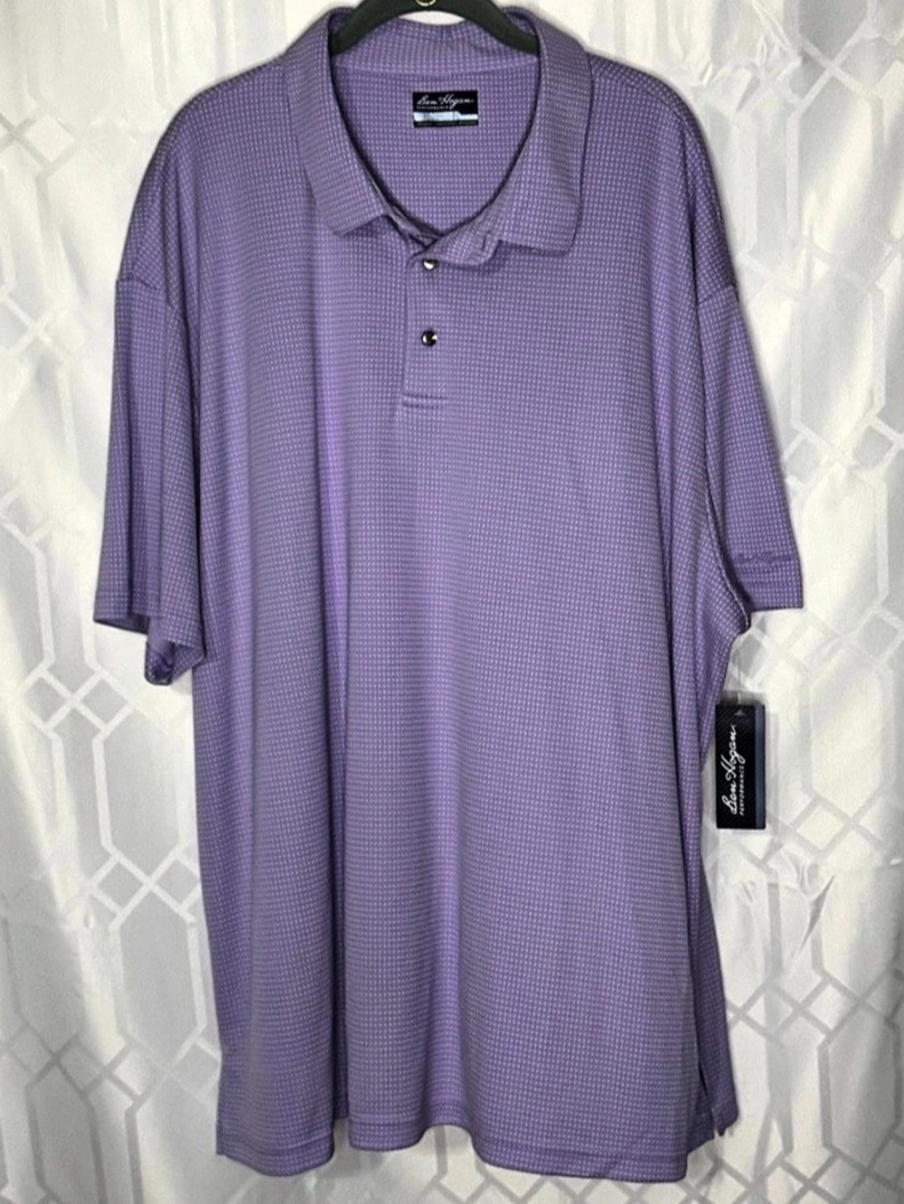 Ben Hogan Performance Polo Shirt Mens 3XL Purple Geometric Golf Short Sleeve NWT